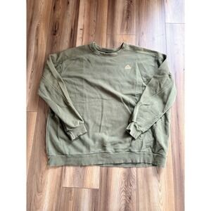 Adidas Men's XL Army Green Crewneck Sweatshirt Cotton Blend